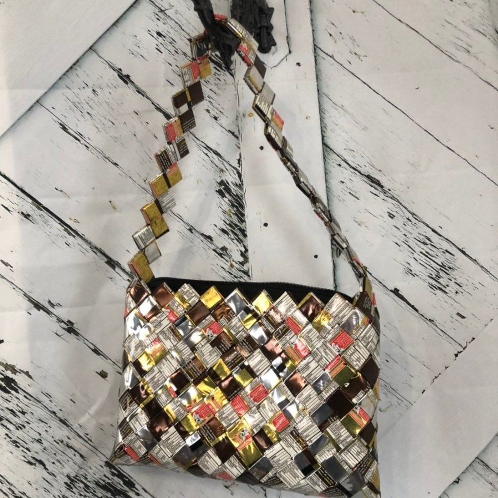 upcycled candy wrapper purse